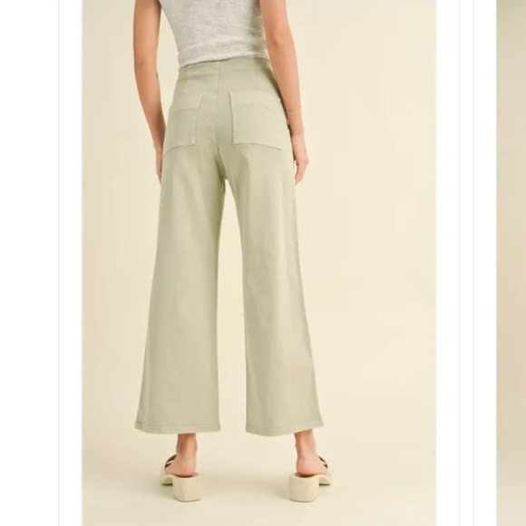Miou Muse Wide Leg Sailor Pants in Sage - Picture 8 of 9